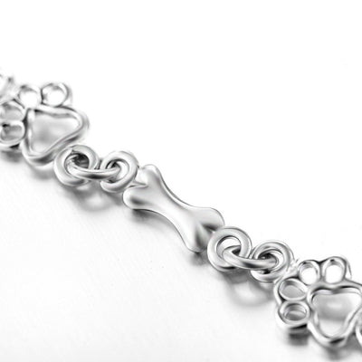 Bracelet with Dog Paw and Bone Charms