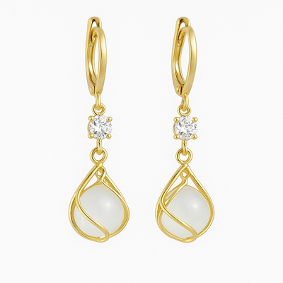 Retro Opal Drop Earrings