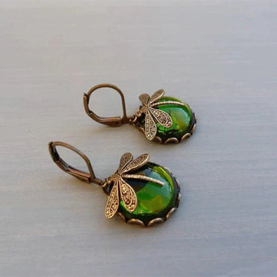 Antique Gold Blue Crystal Earrings: Timeless Elegance