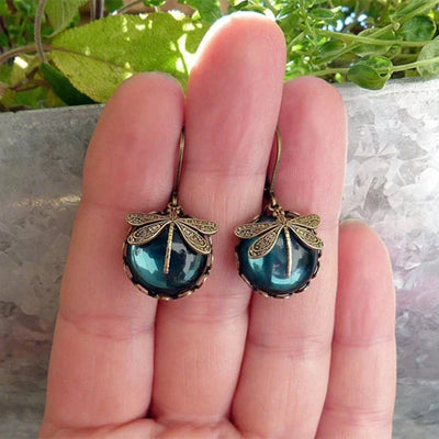 Antique Gold Blue Crystal Earrings: Timeless Elegance
