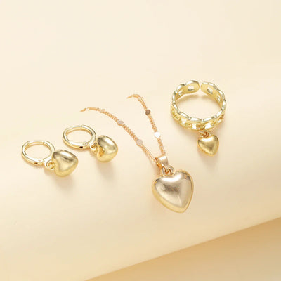 Vintage Love Heart Pendant Set