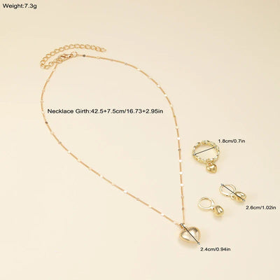 Vintage Love Heart Pendant Set