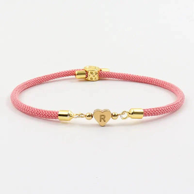 Adjustable Heart Letter Initial Bracelets