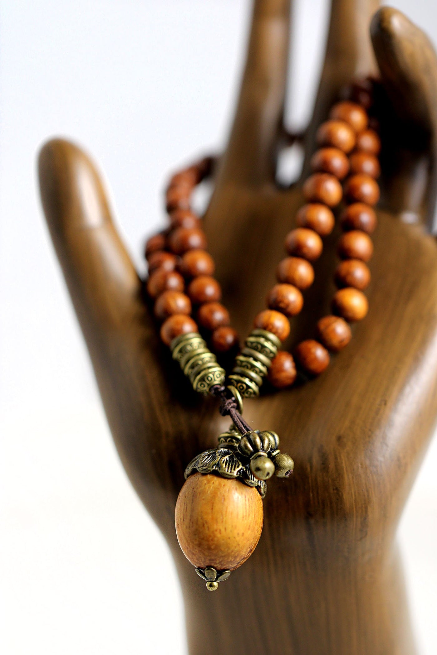 Acorn Double Wrap Wood Stretch Bracelet