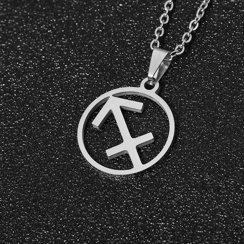 Zodiac sign necklace | White Gold