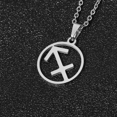 Zodiac sign necklace | White Gold