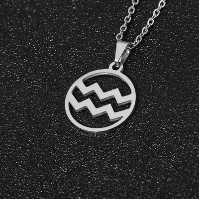 Zodiac sign necklace | White Gold